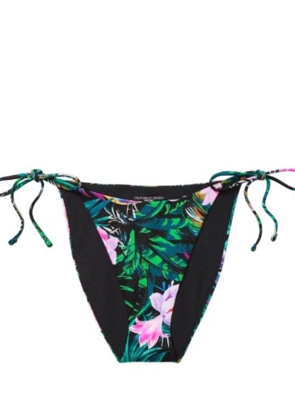 VICTORIA SECRET SWIM Side Tie Cheeky Bikini Bottom Size SMALL Tropical Floral